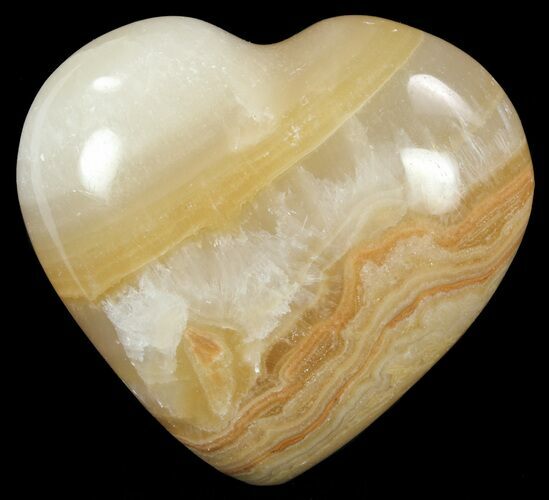 Polished, Brown Calcite Heart - Madagascar #62532